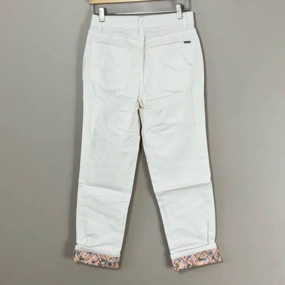 Matilda Jane Secret Stretch Jeans Cuffed High Rise Floral Accent